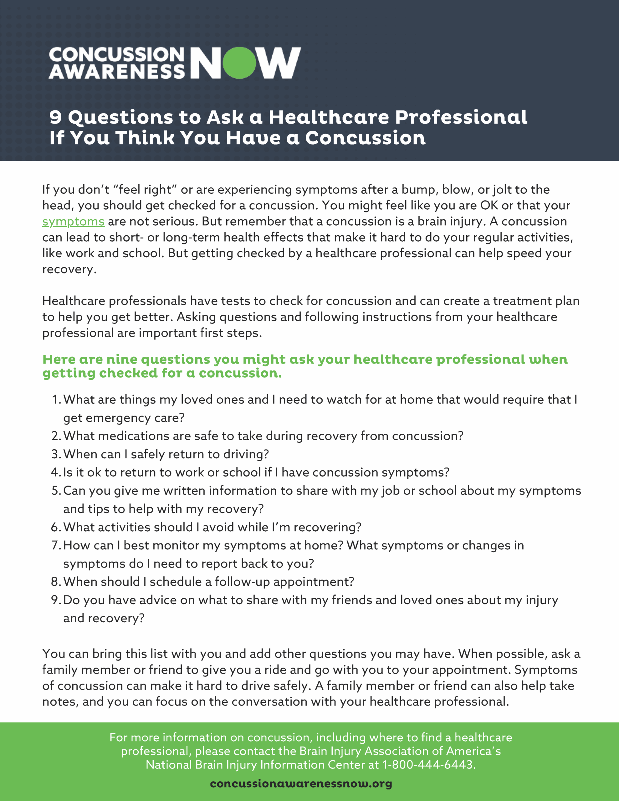 An image of the 9 Questions to Ask a Healthcare Professional If You Think You Have a Concussion