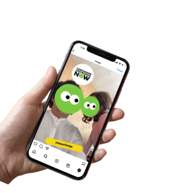 Hand Holding Phone with #MelonPleddge app